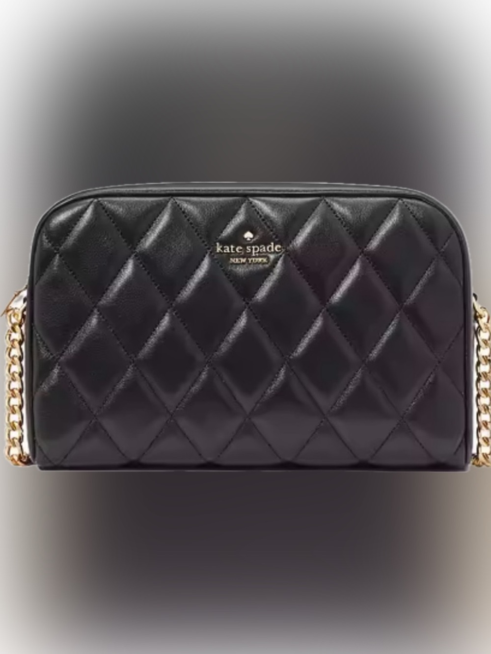 Retail $359 Kate Spade Black Leather Quilted Camera Bag & Detachable Chain NWT - Picture 2 of 6